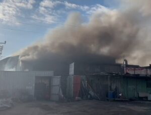 TIR PARKI’NDA YANGIN ÇIKTI: 1 YARALI