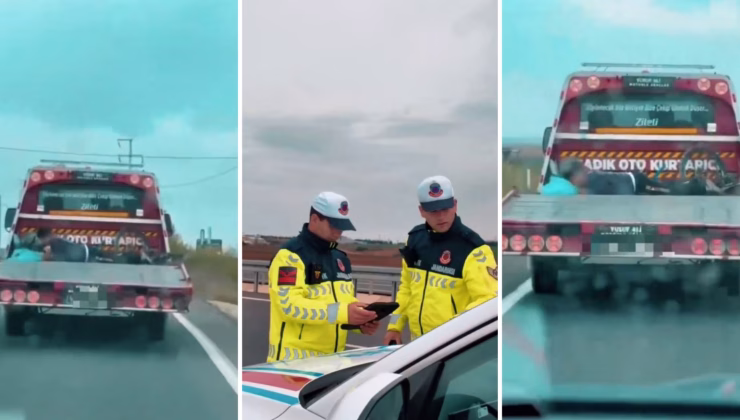 ÇEKİCİ KASASINDA YOLCULUĞA 9 BİN 500 TL CEZA