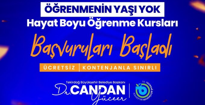 TEKİRDAĞ’DA KÜLTÜR, SANAT VE SPOR KURSLARI BAŞLIYOR