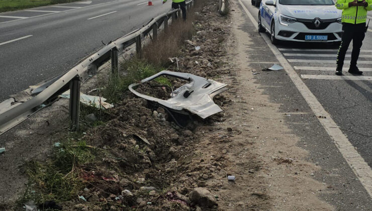 ÇERKEZKÖY-ÇORLU YOLUNDA FECİ KAZA: SÜRÜCÜNÜN AYAĞI KOPTU