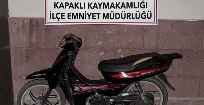 KAPAKLI’DA PARK HALİNDEKİ MOTOSİKLET ÇALINDI