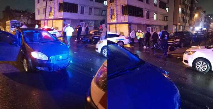 ÇERKEZKÖY’DE OTOMOBİL İLE MOTOSİKLET ÇARPIŞTI: 2 YARALI