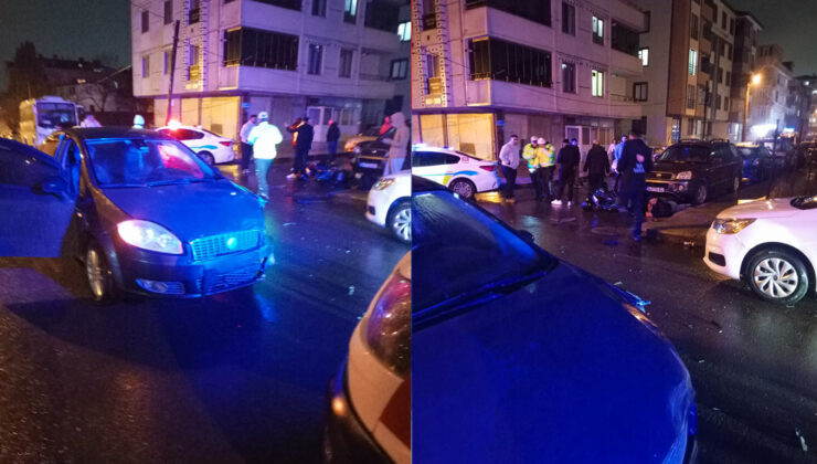 ÇERKEZKÖY’DE OTOMOBİL İLE MOTOSİKLET ÇARPIŞTI: 2 YARALI