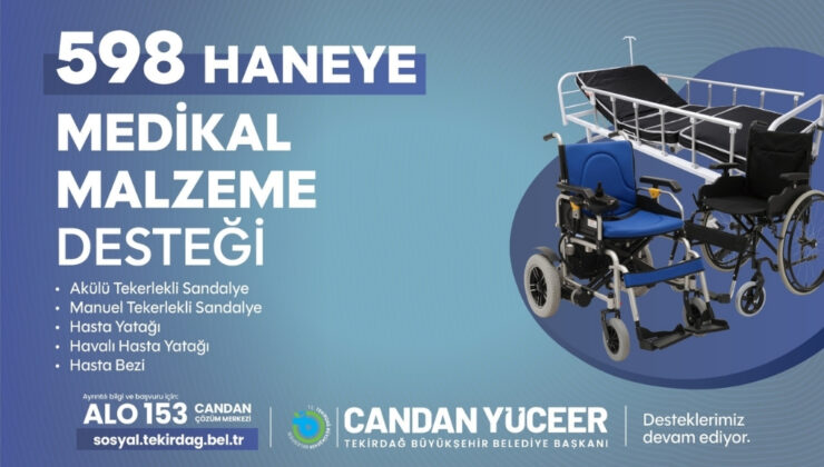 BÜYÜKŞEHİR’DEN 598 HANEYE MEDİKAL MALZEME DESTEĞİ