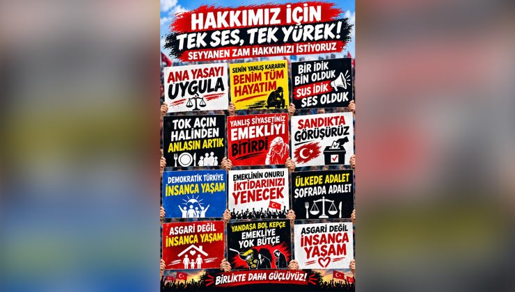 EMEKLİLERDEN AYM ÖNÜNDE SEYYANEN ZAM ÇAĞRISI