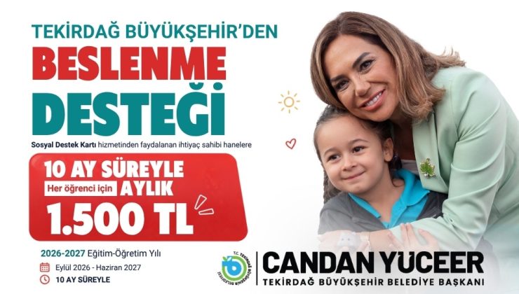 BÜYÜKŞEHİR’DEN AYLIK 1.500 TL DESTEK